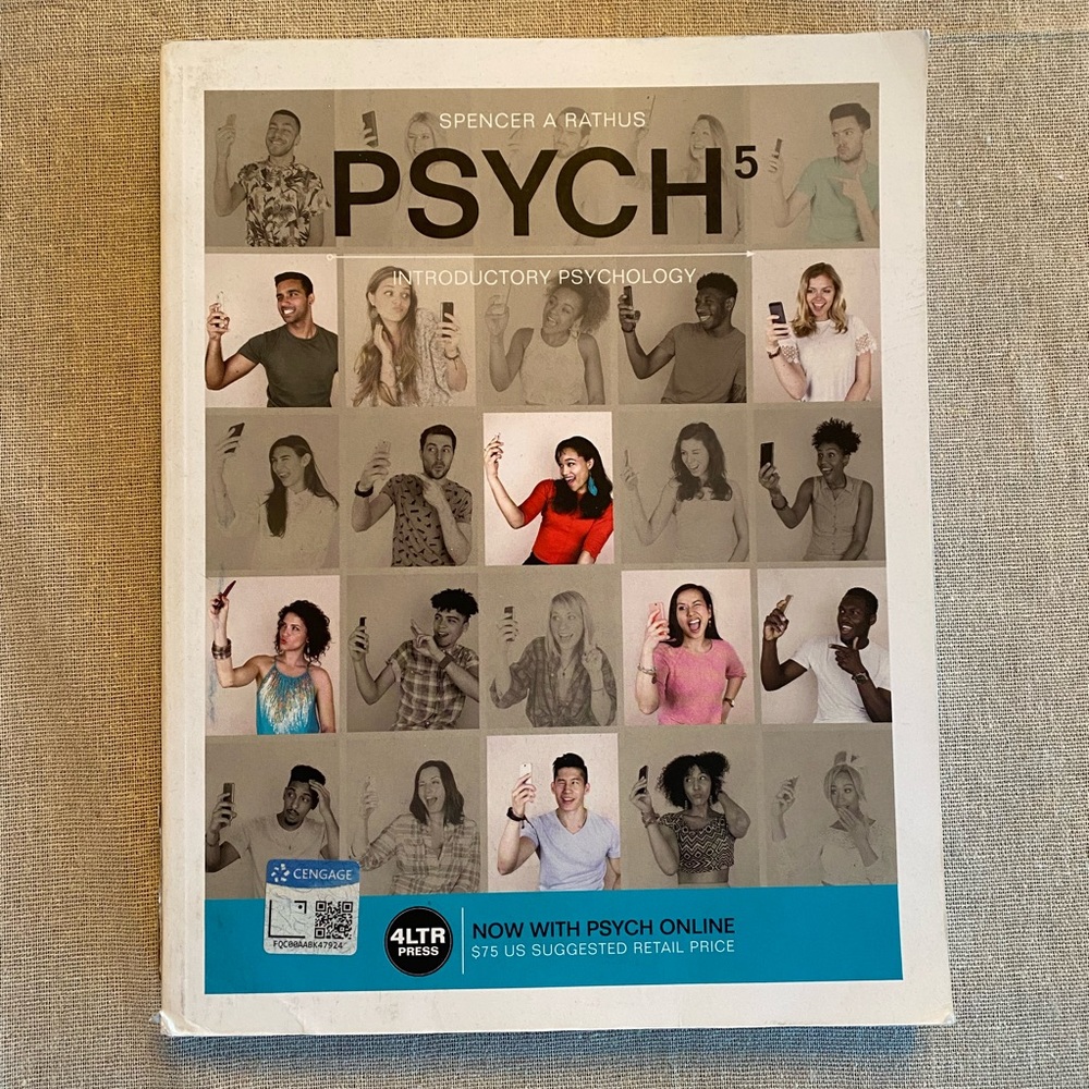 Psychology Textbook Spencer A Rathus Intro to Psych.